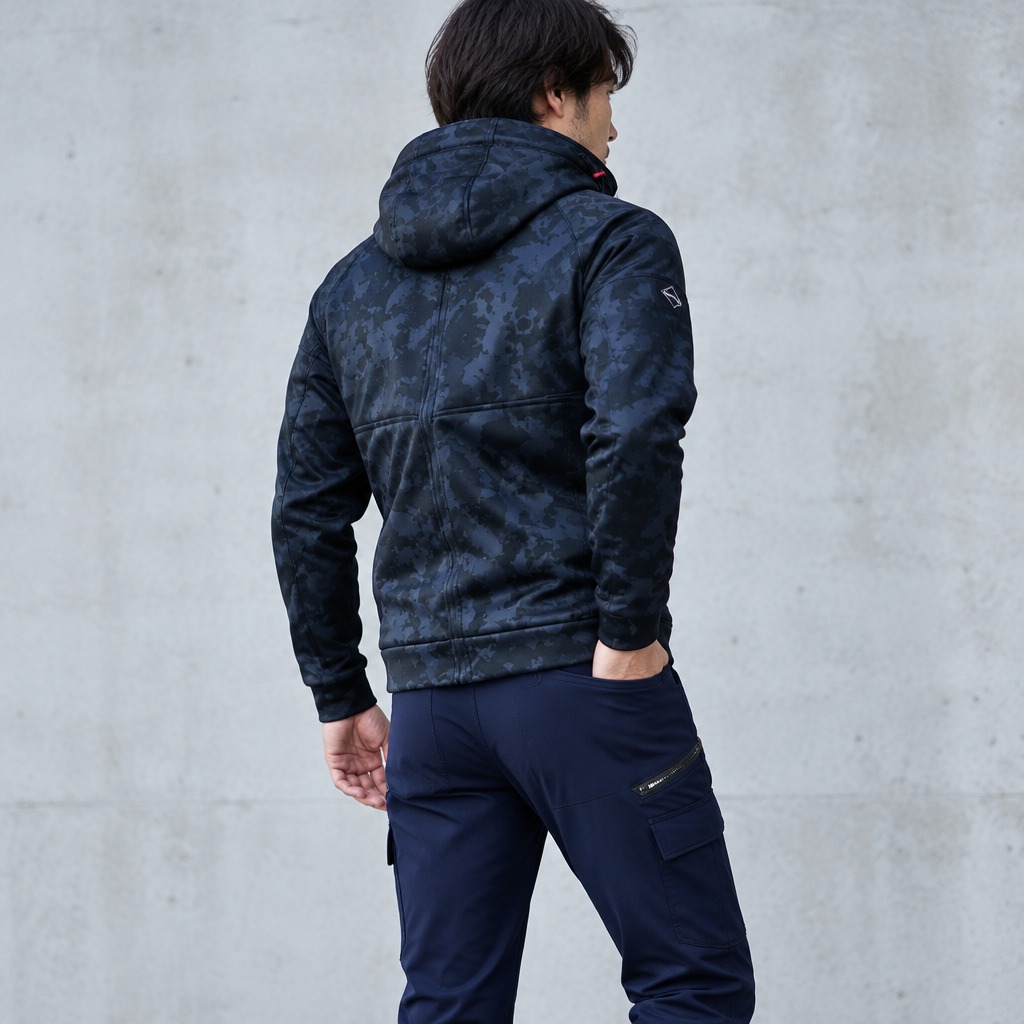 BURTLE ホットフーディ 4123 カモフラブラック