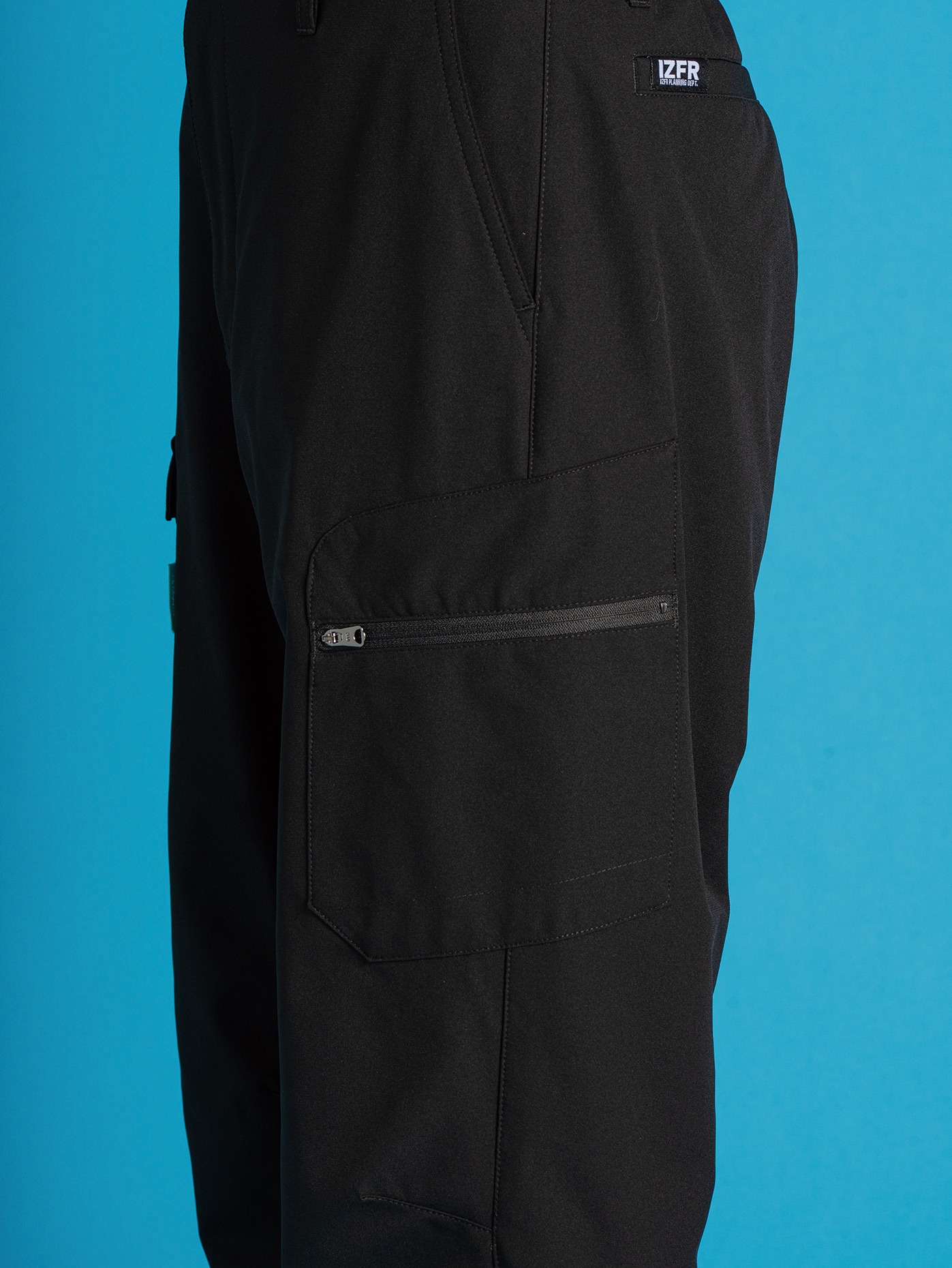 I'Z FRONTIER STERTCH LOOSE CARGO JOGGER PANTS #4008 ブラック