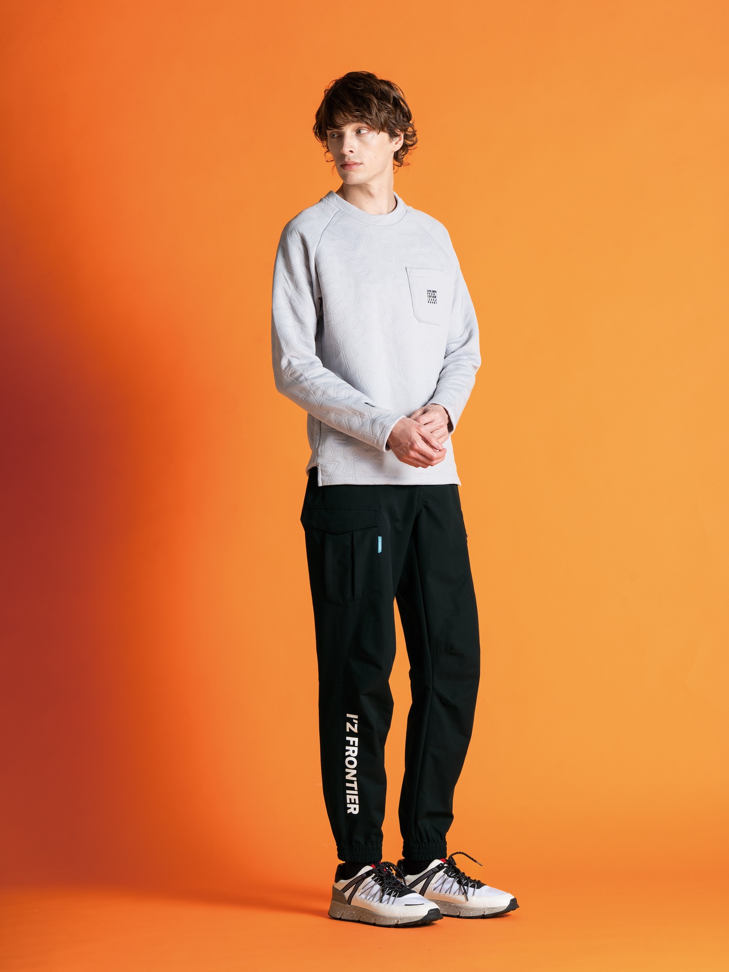 I'Z FRONTIER STERTCH LOOSE CARGO JOGGER PANTS #4008 ネオブラック