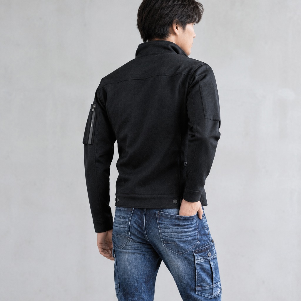 I'Z FRONTIER HEAVY JERSEY WORK JACKET #5340J ブラック