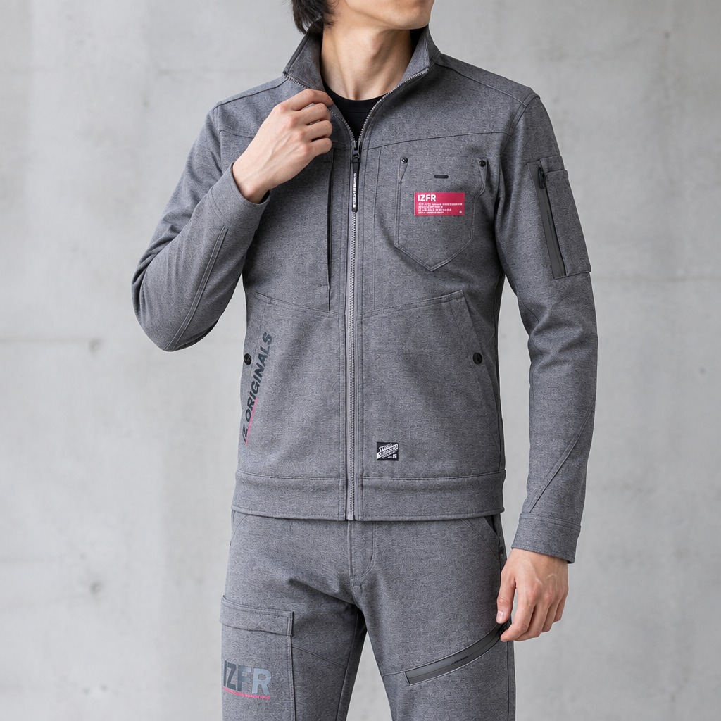 I'Z FRONTIER HEAVY JERSEY WORK JACKET #5340J マールグレー