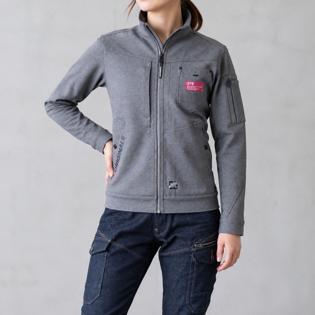 I'Z FRONTIER HEAVY JERSEY WORK JACKET #5340J マールグレー