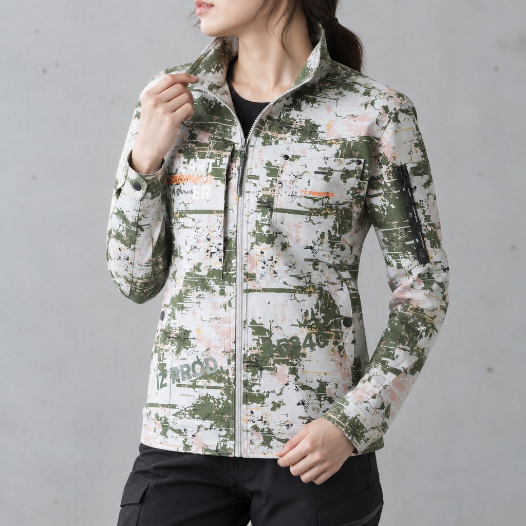 I'Z FRONTIER HEAVY JERSEY WORK JACKET #5340P フラグメントカモ