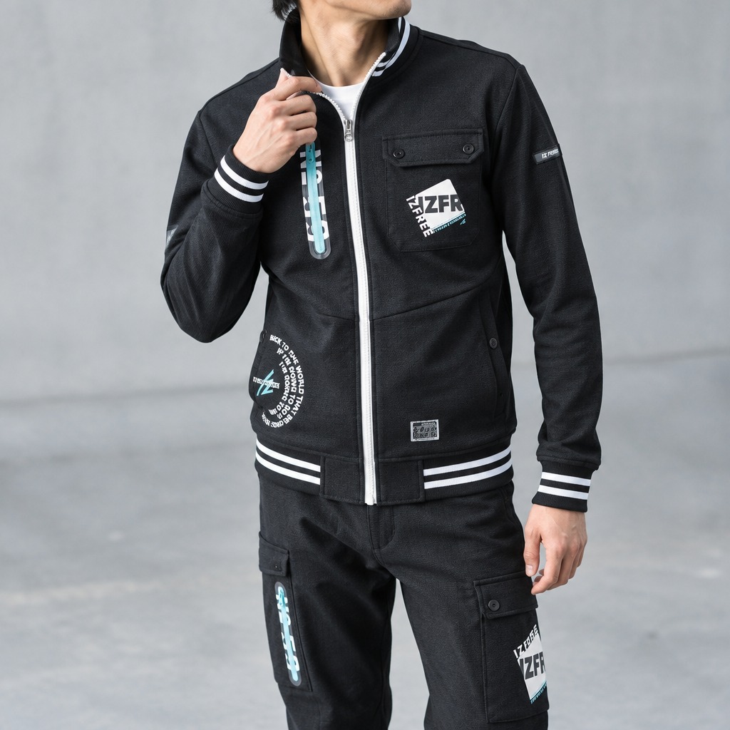 I'Z FRONTIER HEAVY JERSY WORK JACKET #5910P ティファーブラック