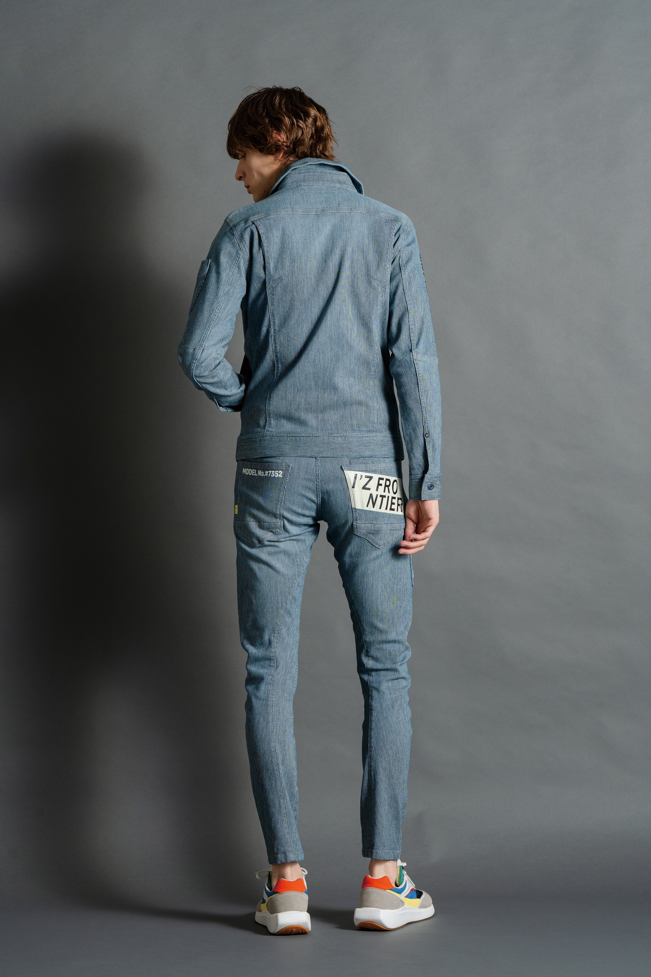 I'Z FRONTIER HIGHPOWER STRETCH DENIM 3D WORK JACKET #7350 ブルーヒッコリー