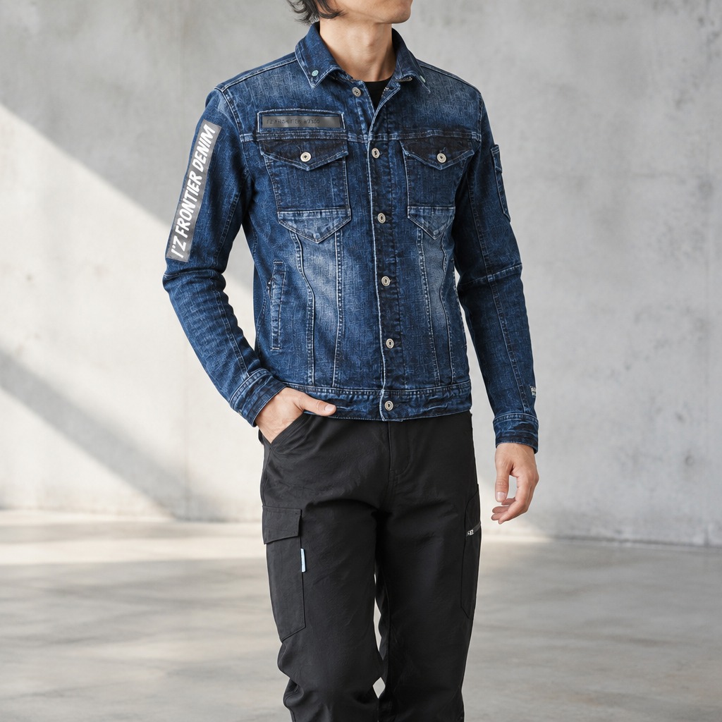 I'Z FRONTIER HIGHPOWER STRETCH DENIM 3D WORK JACKET #7350 リファインドブルー