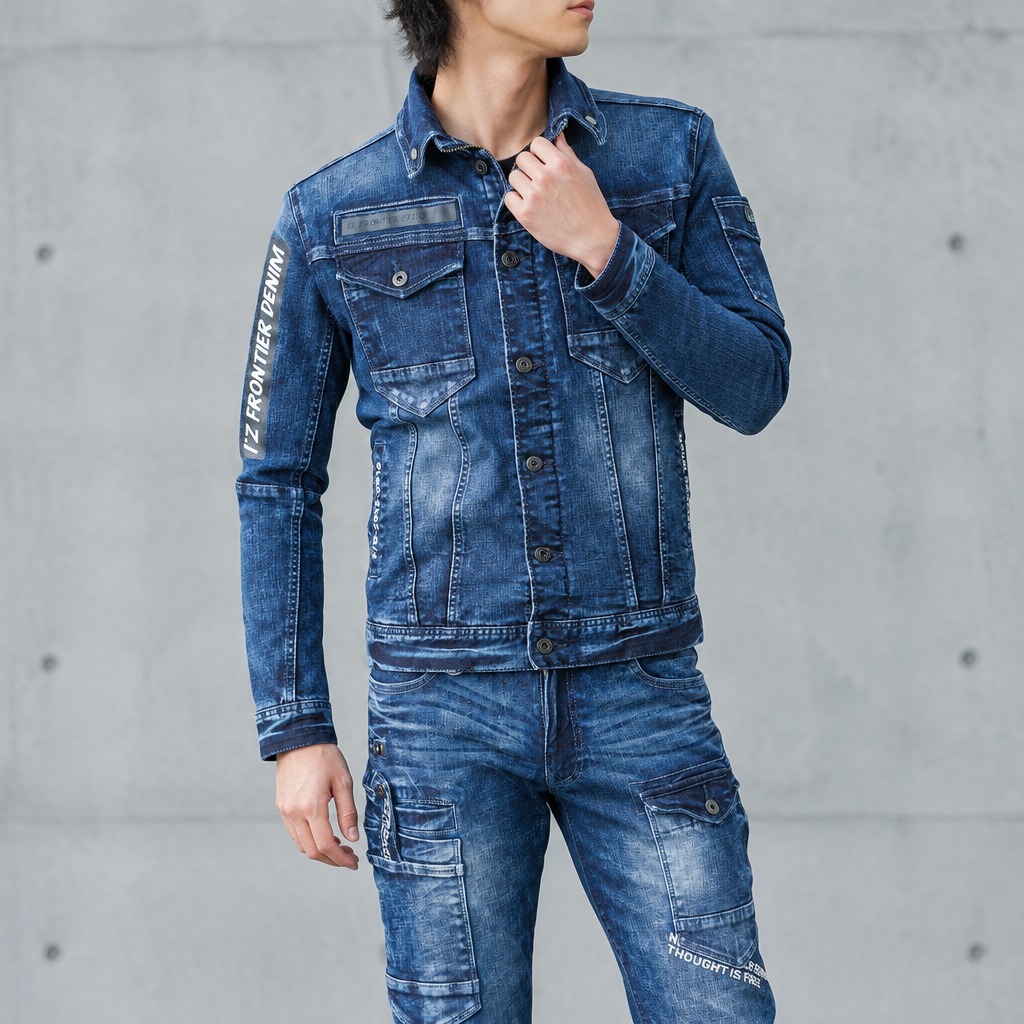 I'Z FRONTIER HIGHPOWER STRETCH DENIM 3D WORK JACKET #7350 ケミカルインディゴ