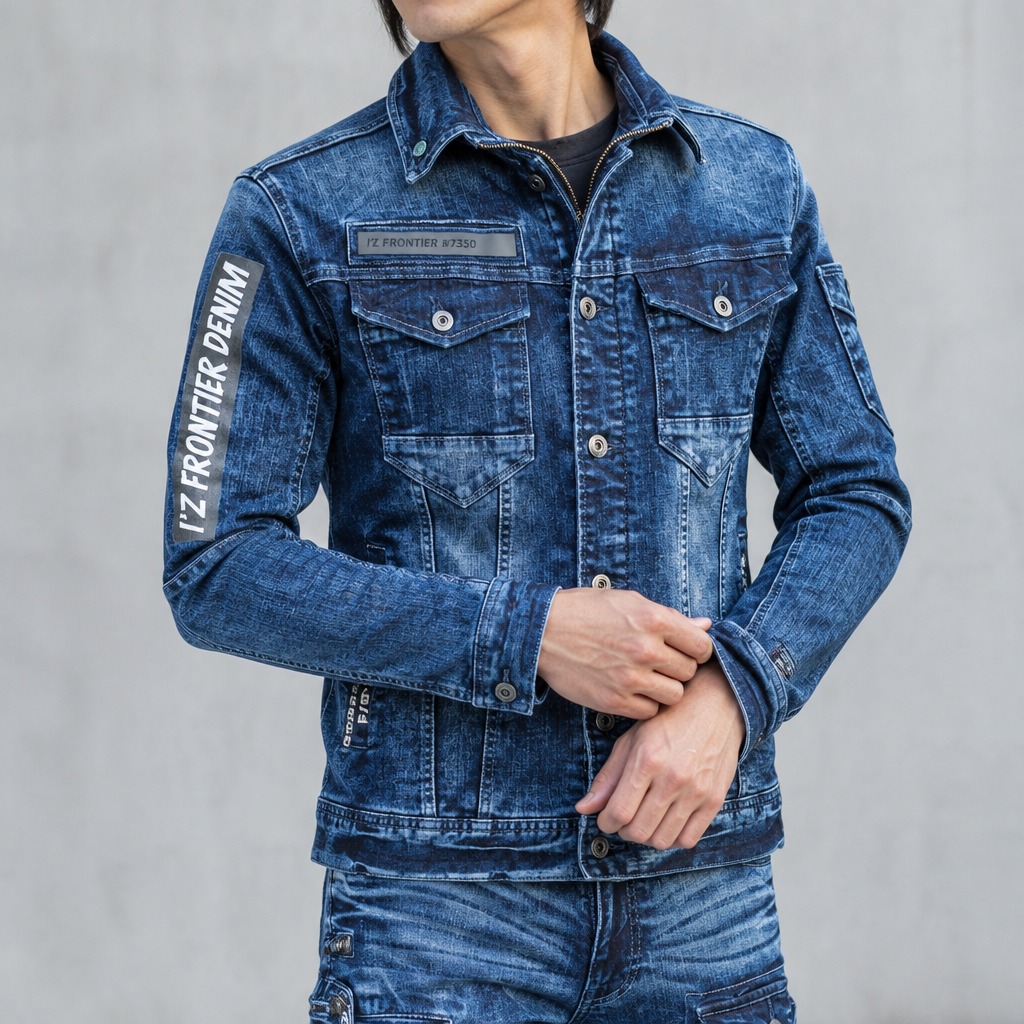 I'Z FRONTIER HIGHPOWER STRETCH DENIM 3D WORK JACKET #7350 ケミカルインディゴ