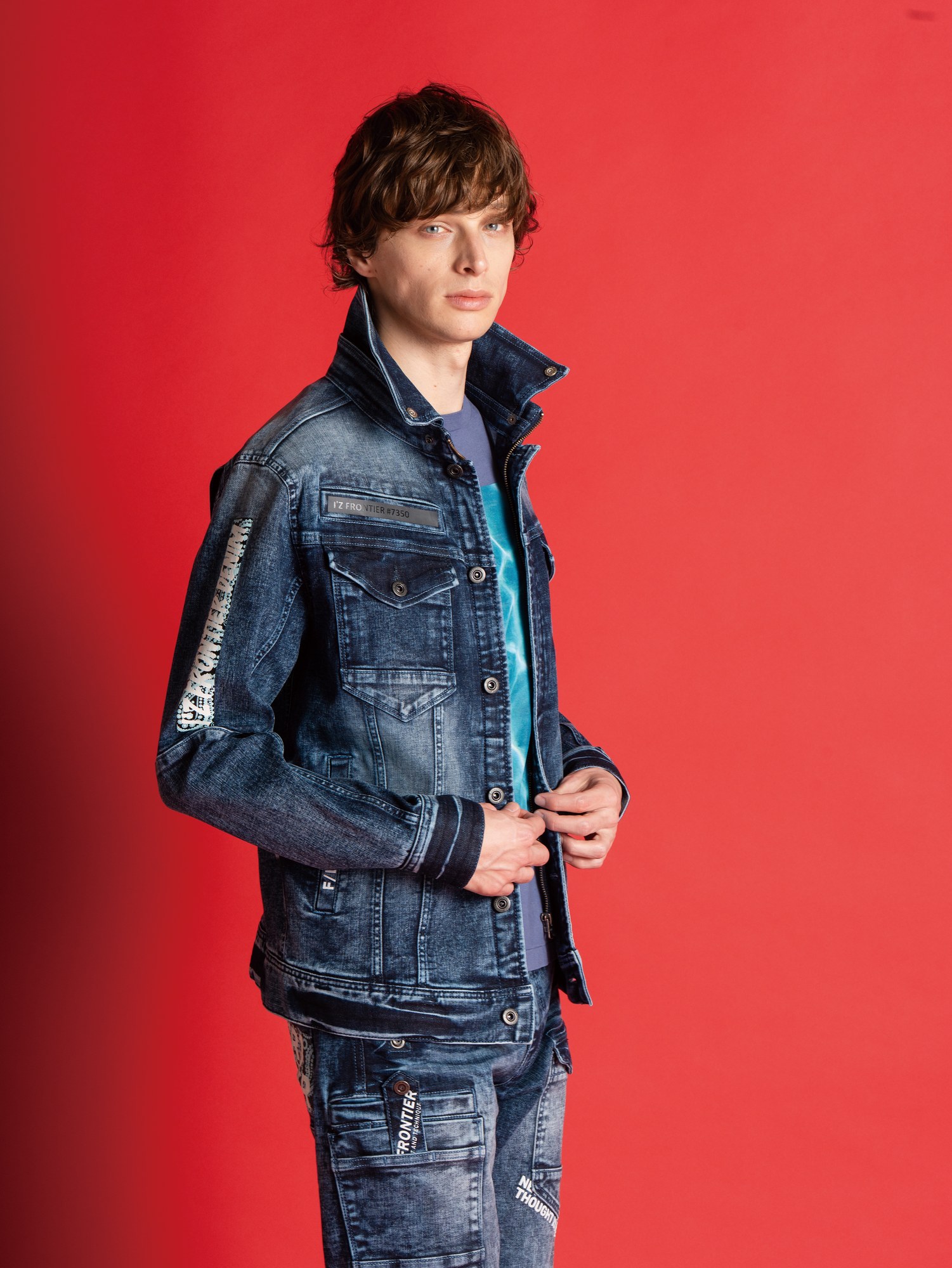 I'Z FRONTIER HIGHPOWER STRETCH DENIM 3D WORK JACKET #7350S ペイズリー
