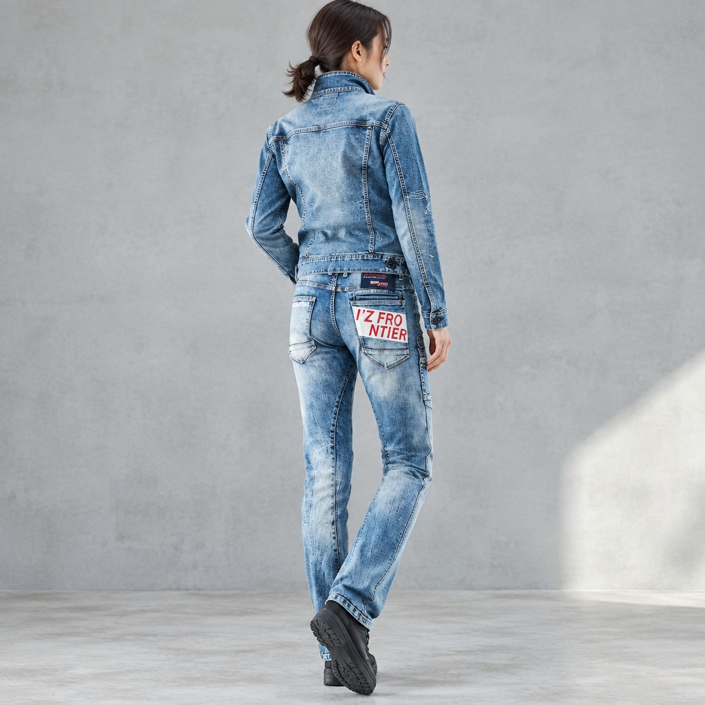 I'Z FRONTIER HIGHPOWER STRETCH DENIM CARGO PANTS #7352 ヴィンテージブルー