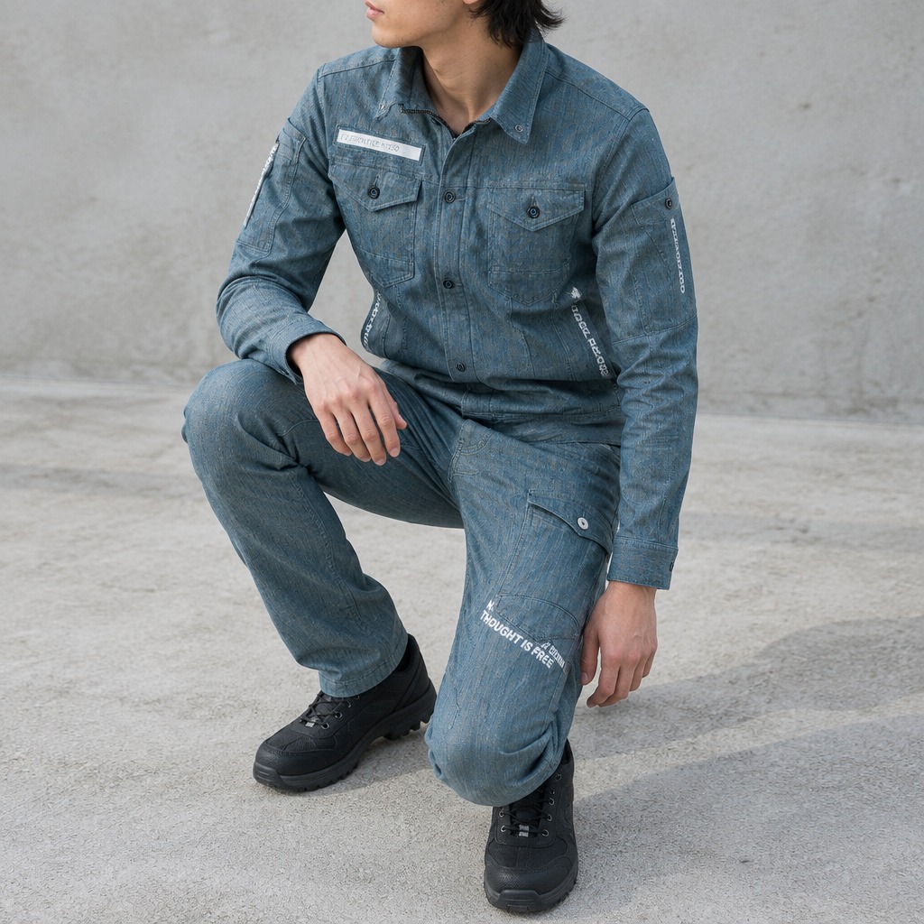 I'Z FRONTIER HIGHPOWER STRETCH DENIM CARGO PANTS #7352 ブルーヒッコリー