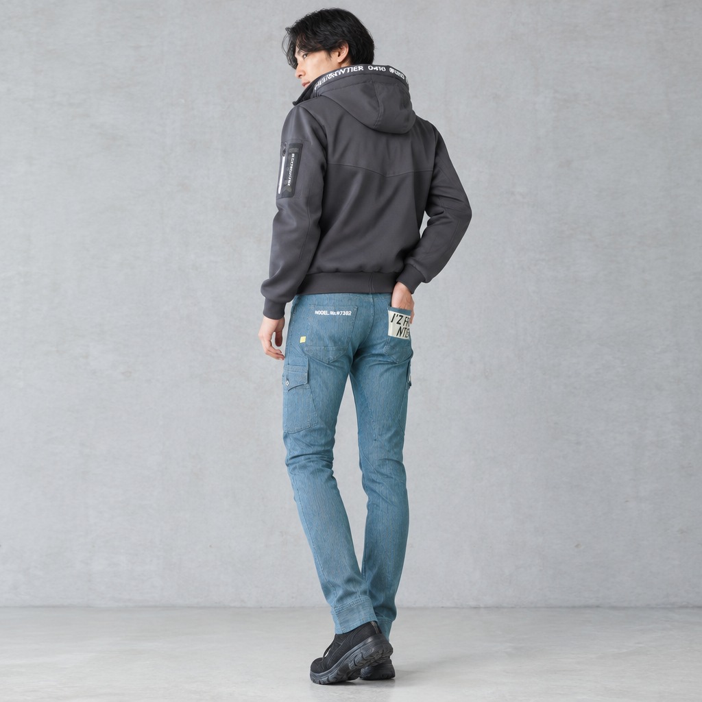 I'Z FRONTIER HIGHPOWER STRETCH DENIM CARGO PANTS #7352 ブルーヒッコリー