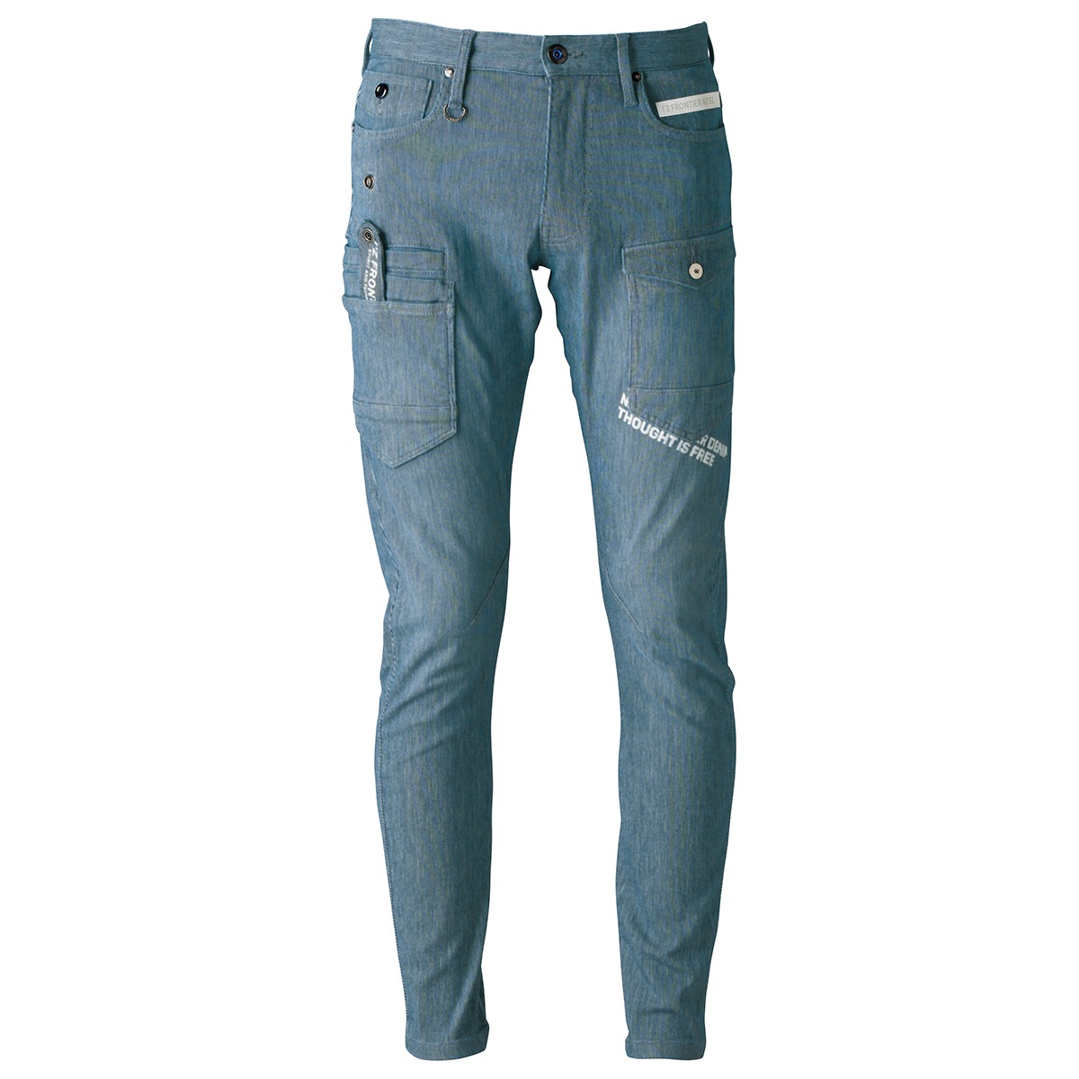 I'Z FRONTIER HIGHPOWER STRETCH DENIM CARGO PANTS #7352 ブルーヒッコリー