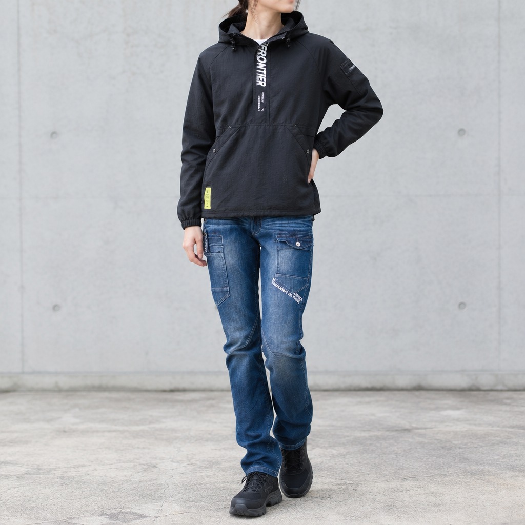 I'Z FRONTIER HIGHPOWER STRETCH DENIM CARGO PANTS #7352 リファインドブルー