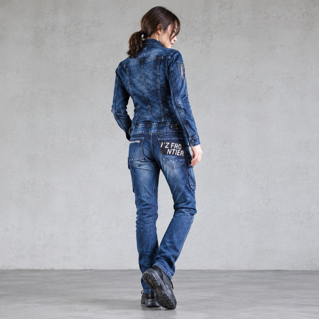 I'Z FRONTIER HIGHPOWER STRETCH DENIM CARGO PANTS #7352 ケミカルインディゴ