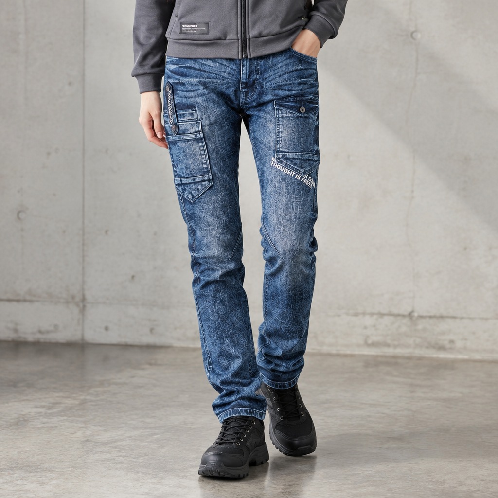 I'Z FRONTIER HIGHPOWER STRETCH DENIM CARGO PANTS #7352S ペイズリー