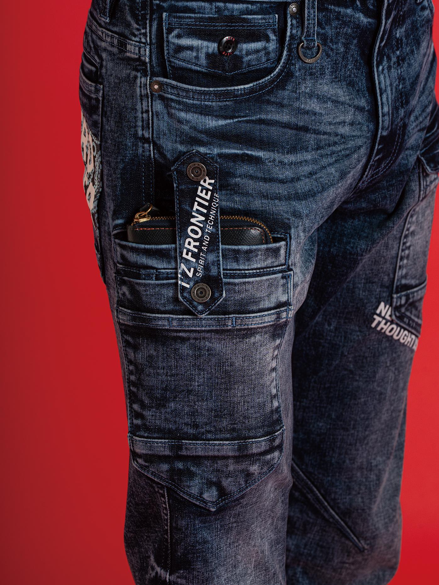 I'Z FRONTIER HIGHPOWER STRETCH DENIM CARGO PANTS #7352S ペイズリー