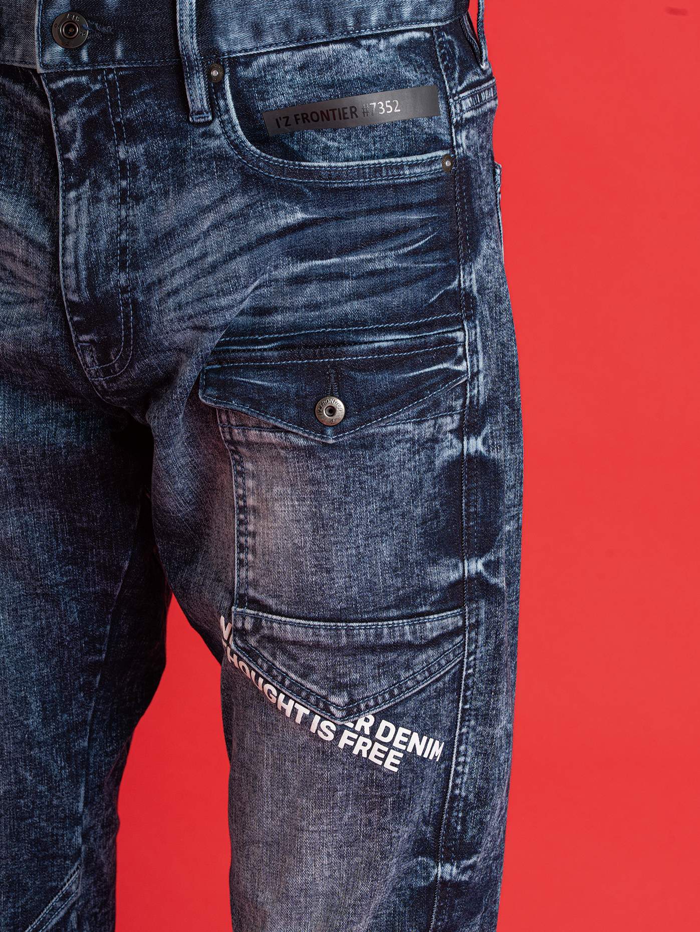 I'Z FRONTIER HIGHPOWER STRETCH DENIM CARGO PANTS #7352S ペイズリー
