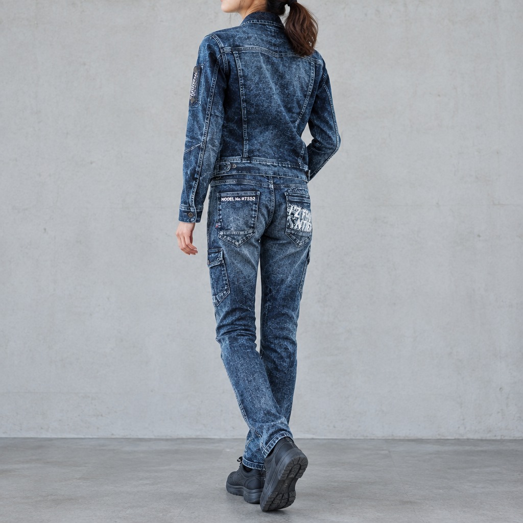 I'Z FRONTIER HIGHPOWER STRETCH DENIM CARGO PANTS #7352S ペイズリー