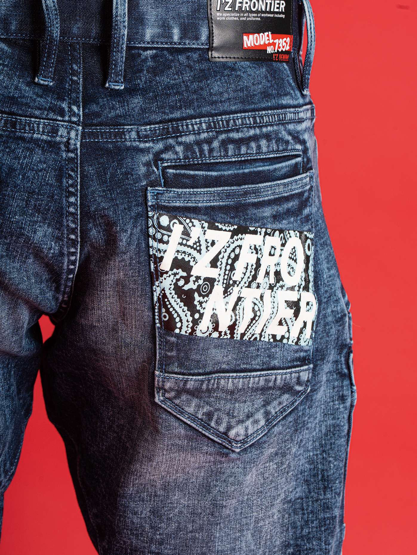 I'Z FRONTIER HIGHPOWER STRETCH DENIM CARGO PANTS #7352S ペイズリー