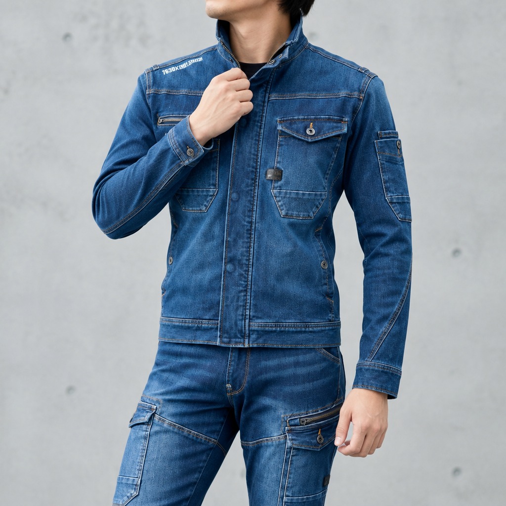 I'Z FRONTIER 2WAY STRETCH 3D WORK JACKET #7630 インディゴブルー