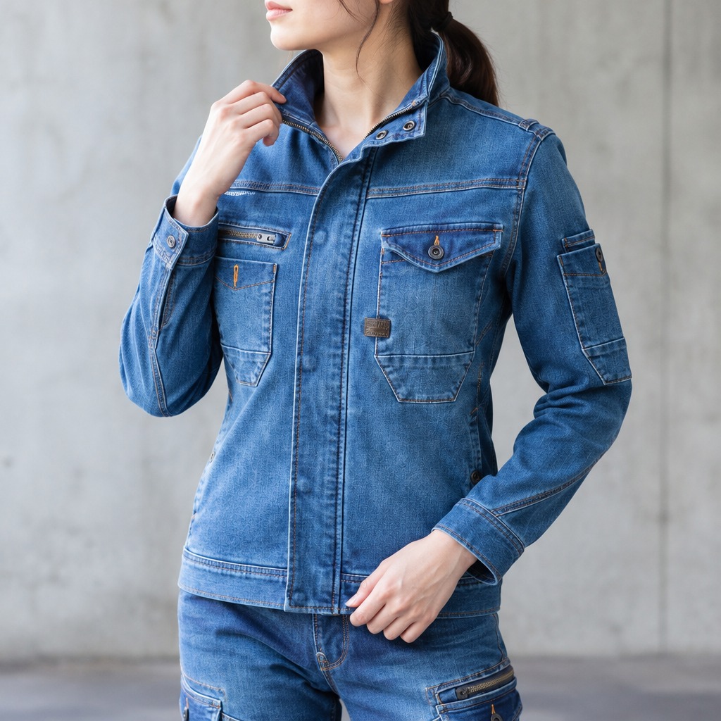 I'Z FRONTIER 2WAY STRETCH 3D WORK JACKET #7630 インディゴブルー