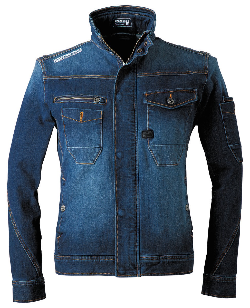 I'Z FRONTIER 2WAY STRETCH 3D WORK JACKET #7630 インディゴブルー