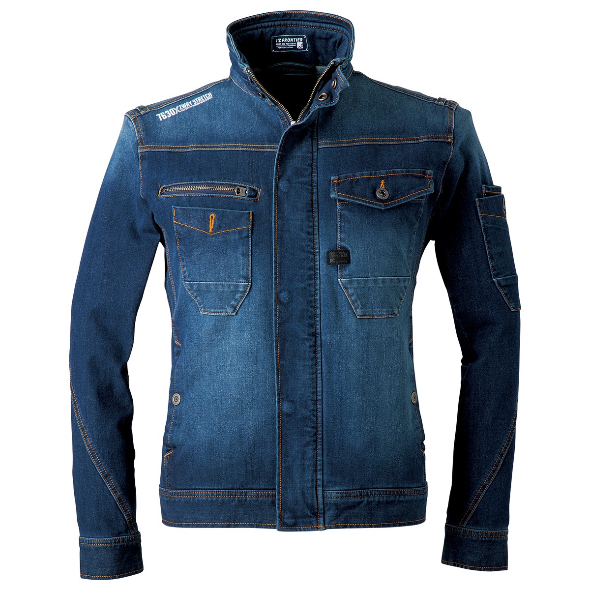 I'Z FRONTIER 2WAY STRETCH 3D WORK JACKET #7630 インディゴブルー