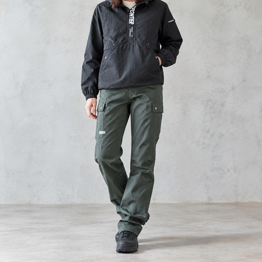 I'Z FRONTIER STRETCH TWILL CARGO PANTS #7902 アーミーグリーン