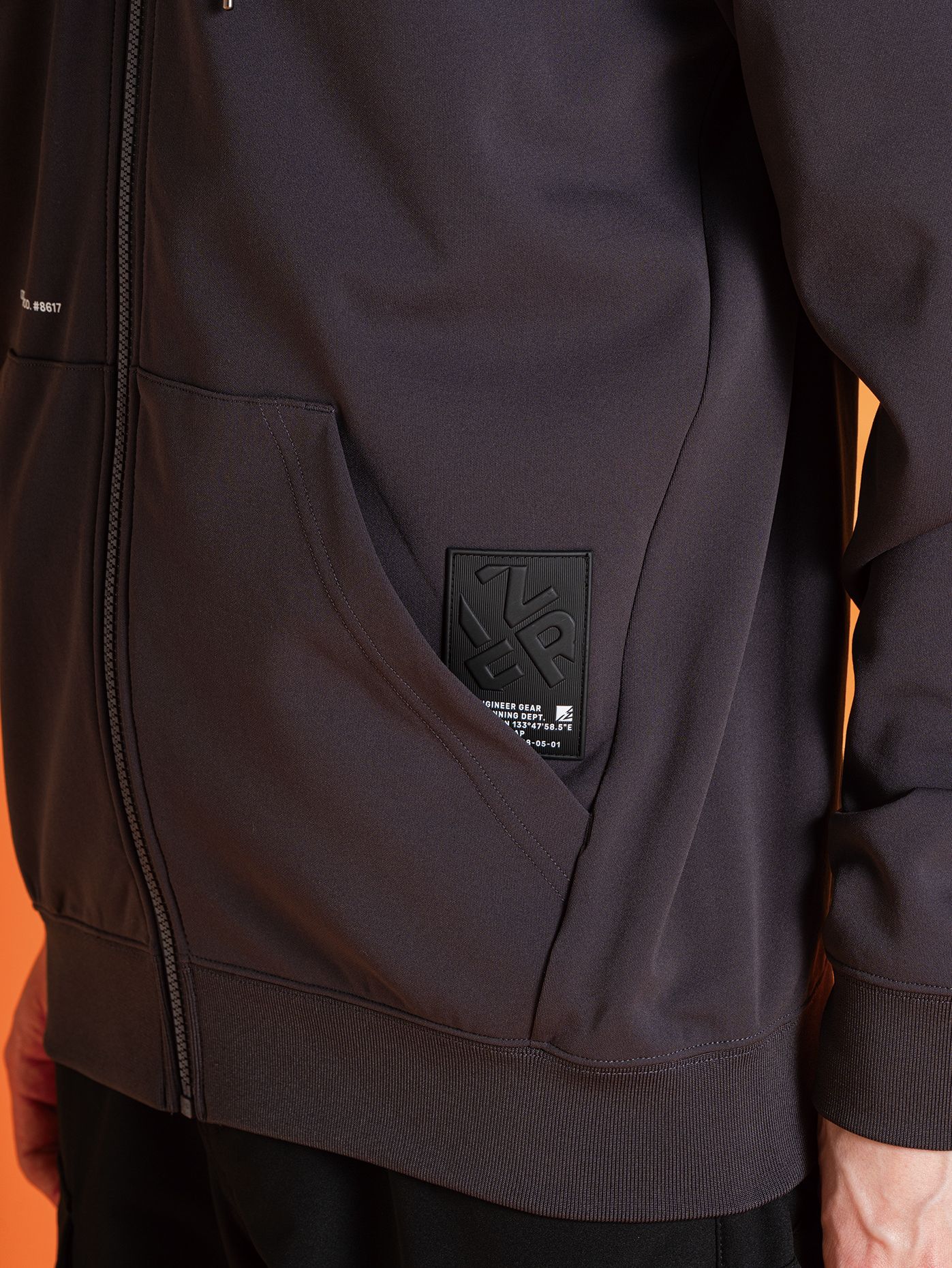 I'Z FRONTIER LIGHT WEIGHT STERTCH ACTIVE FULL ZIP HOODIE #8617 チャコールグレー