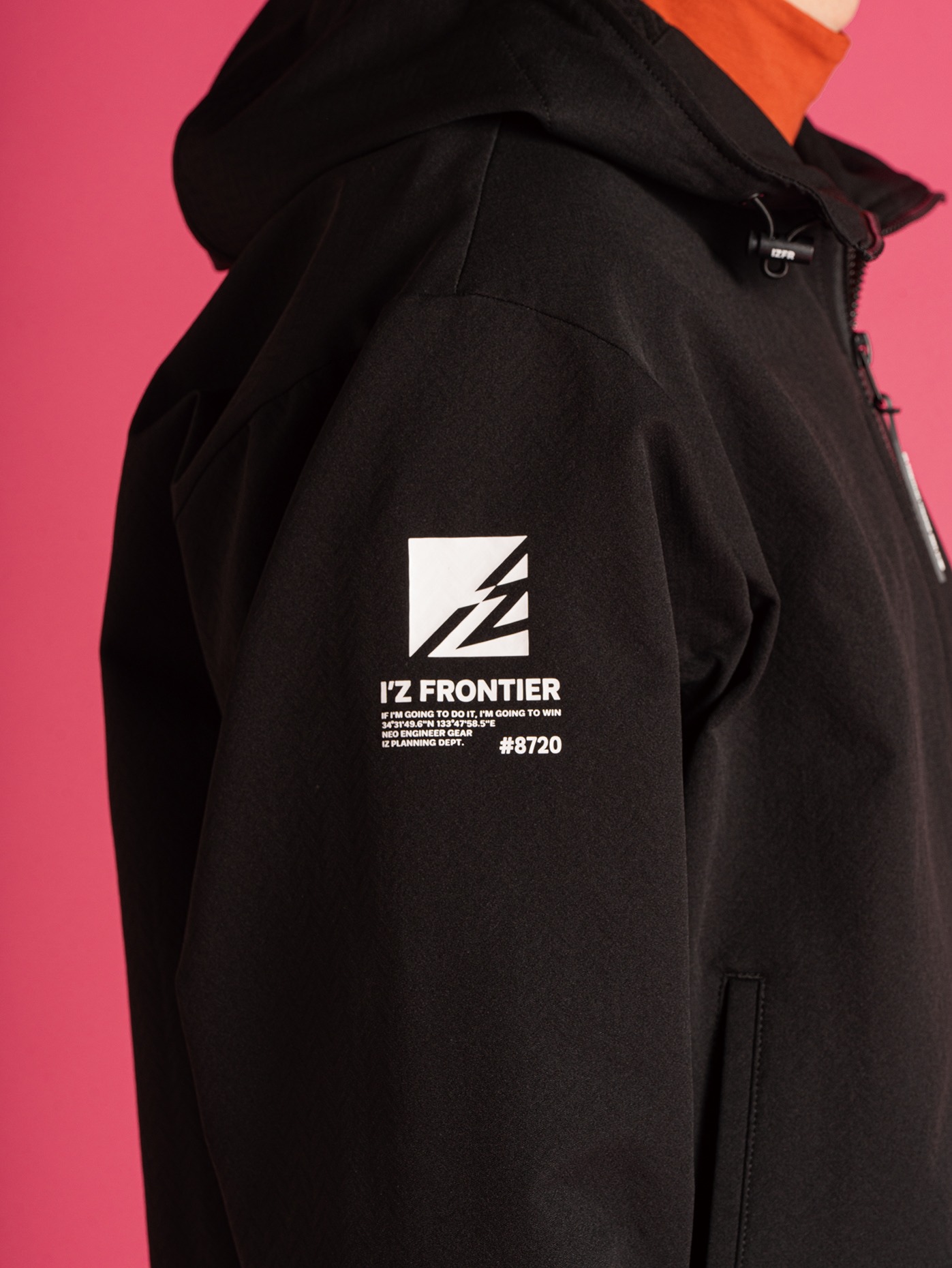 I'Z FRONTIER A.D. STERTCH WORM FREECE FULL ZIP HOODIE #8720 ブラック