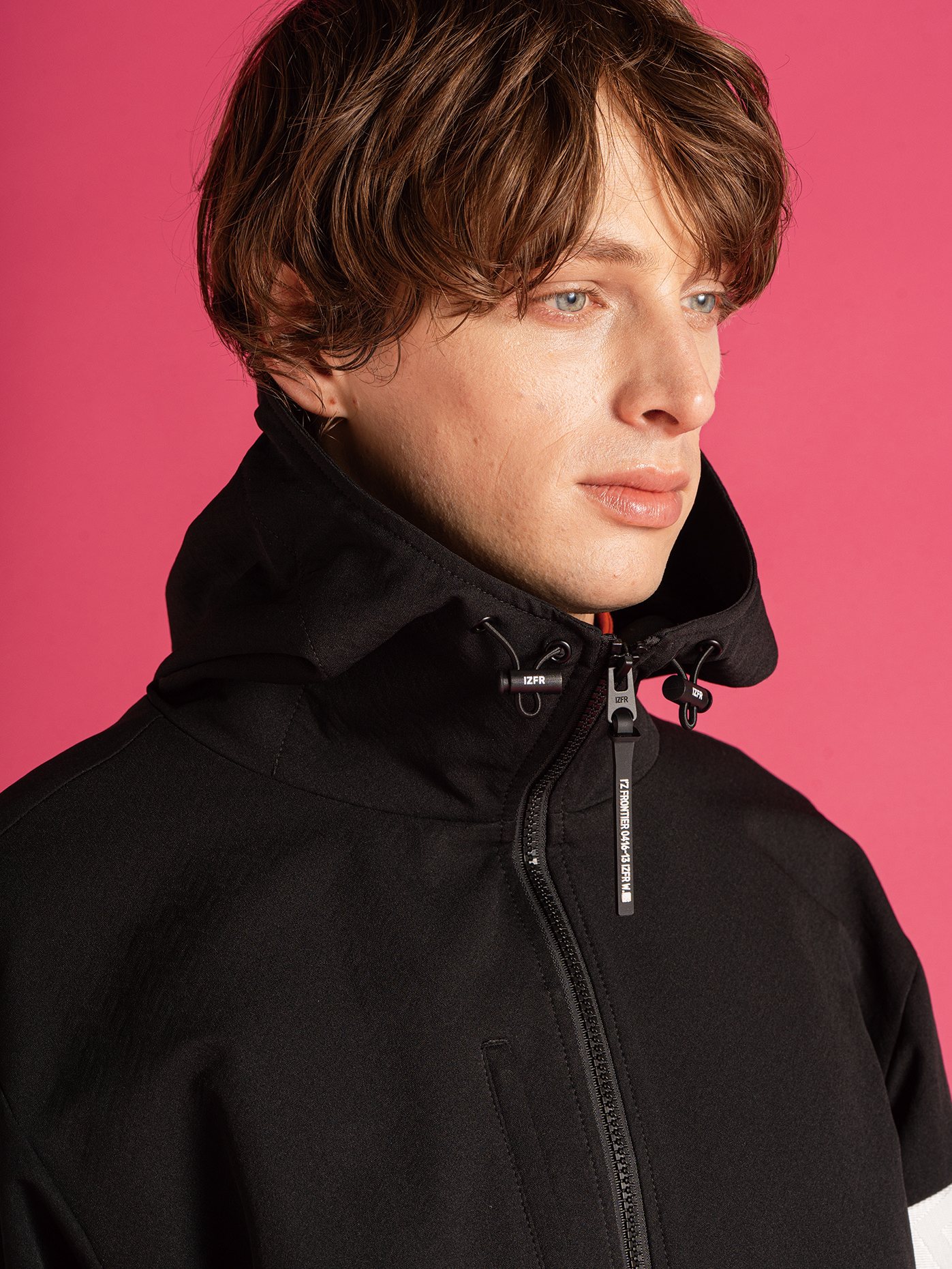 I'Z FRONTIER A.D. STERTCH WORM FREECE FULL ZIP HOODIE #8720 ブラック