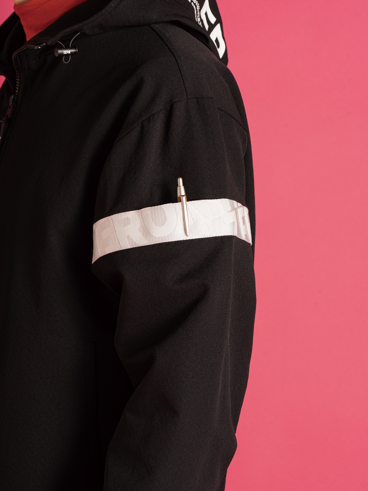 I'Z FRONTIER A.D. STERTCH WORM FREECE FULL ZIP HOODIE #8720 ブラック