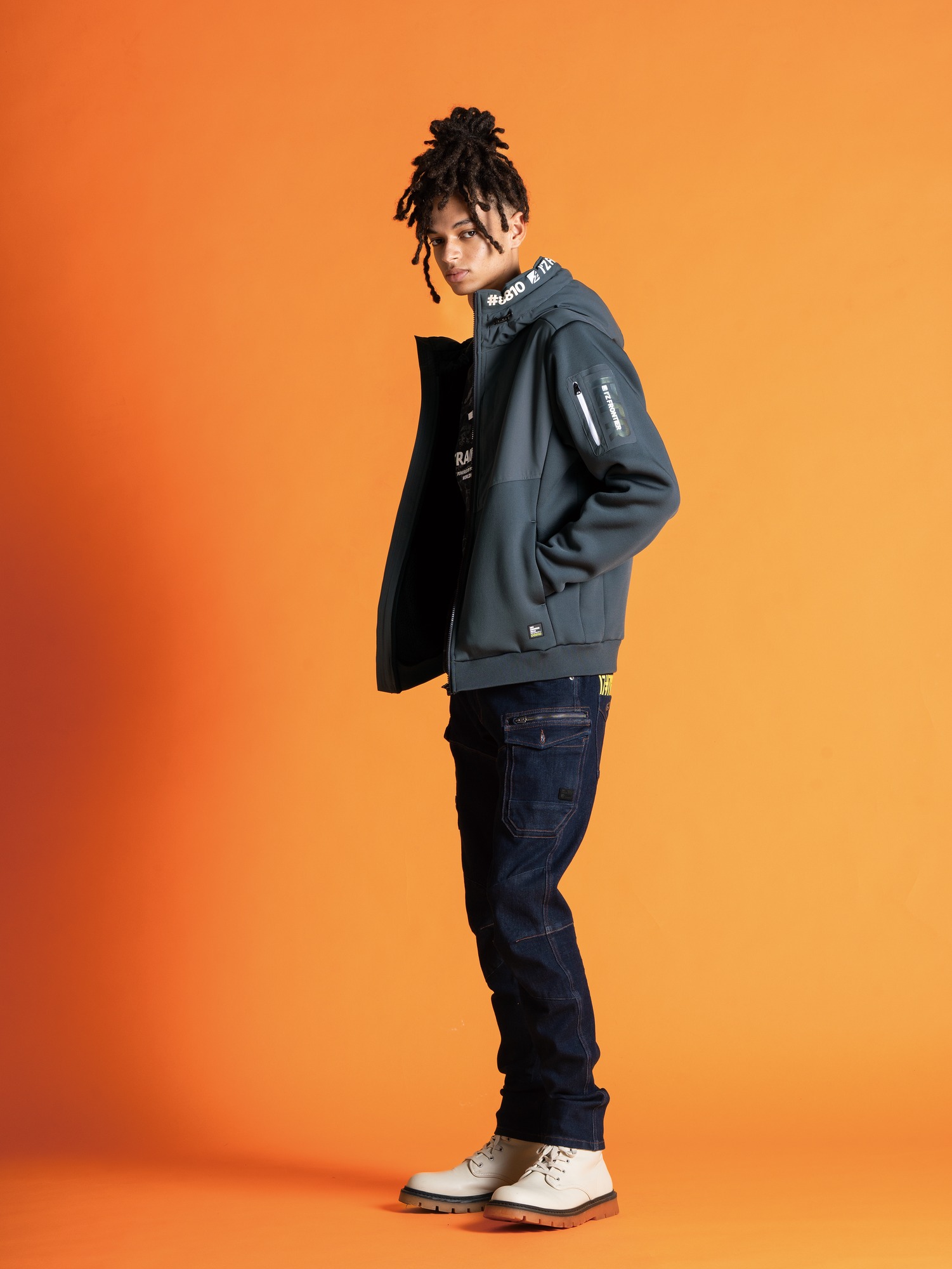 I'Z FRONTIER HYBRID STRECH LINING BOA FULL ZIP PARKA #8810 ニュームグレー