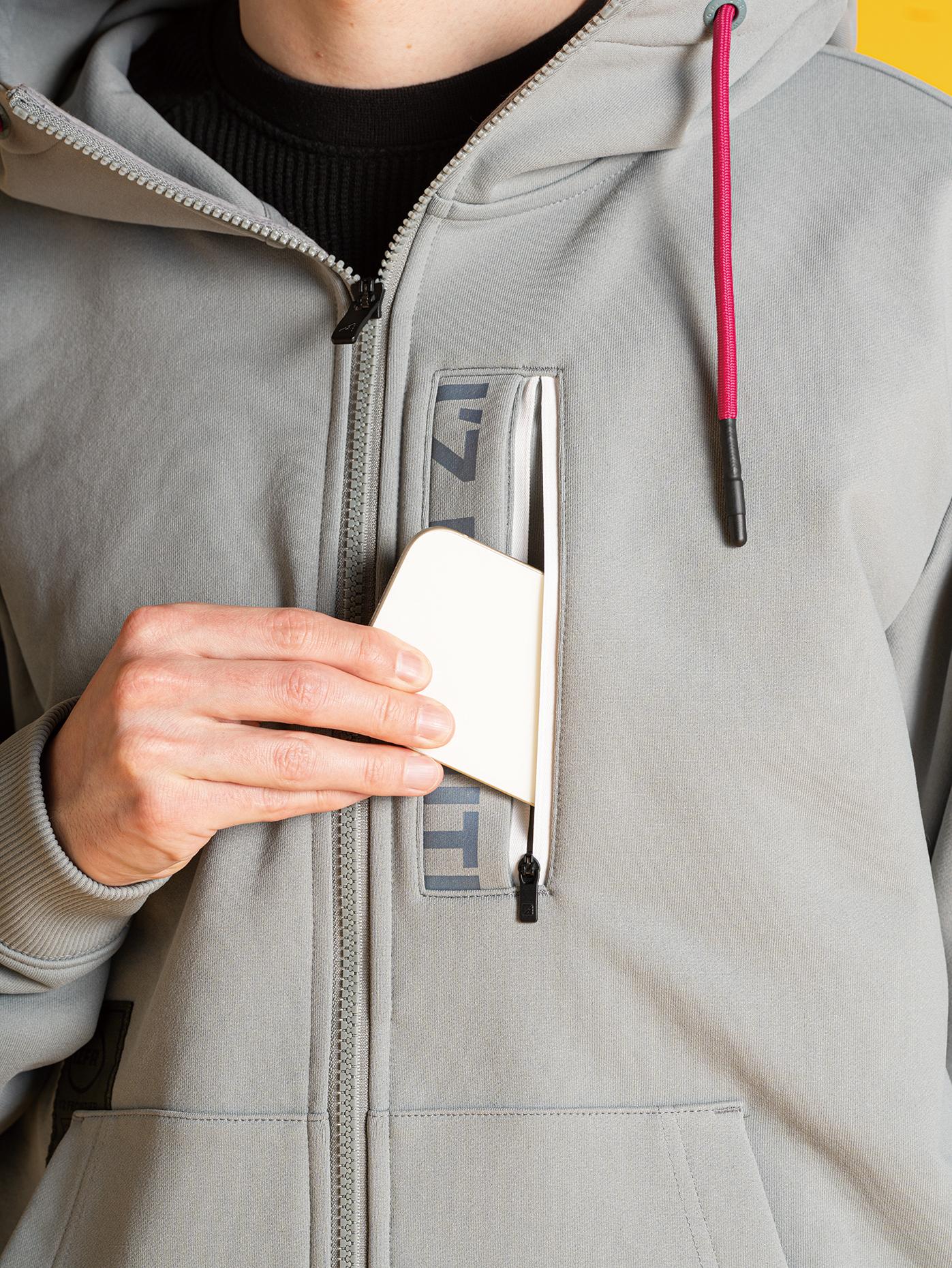 I'Z FRONTIER STERTCH ACTIVE FULL ZIP HOODIE #8970 ヘザーシルバー