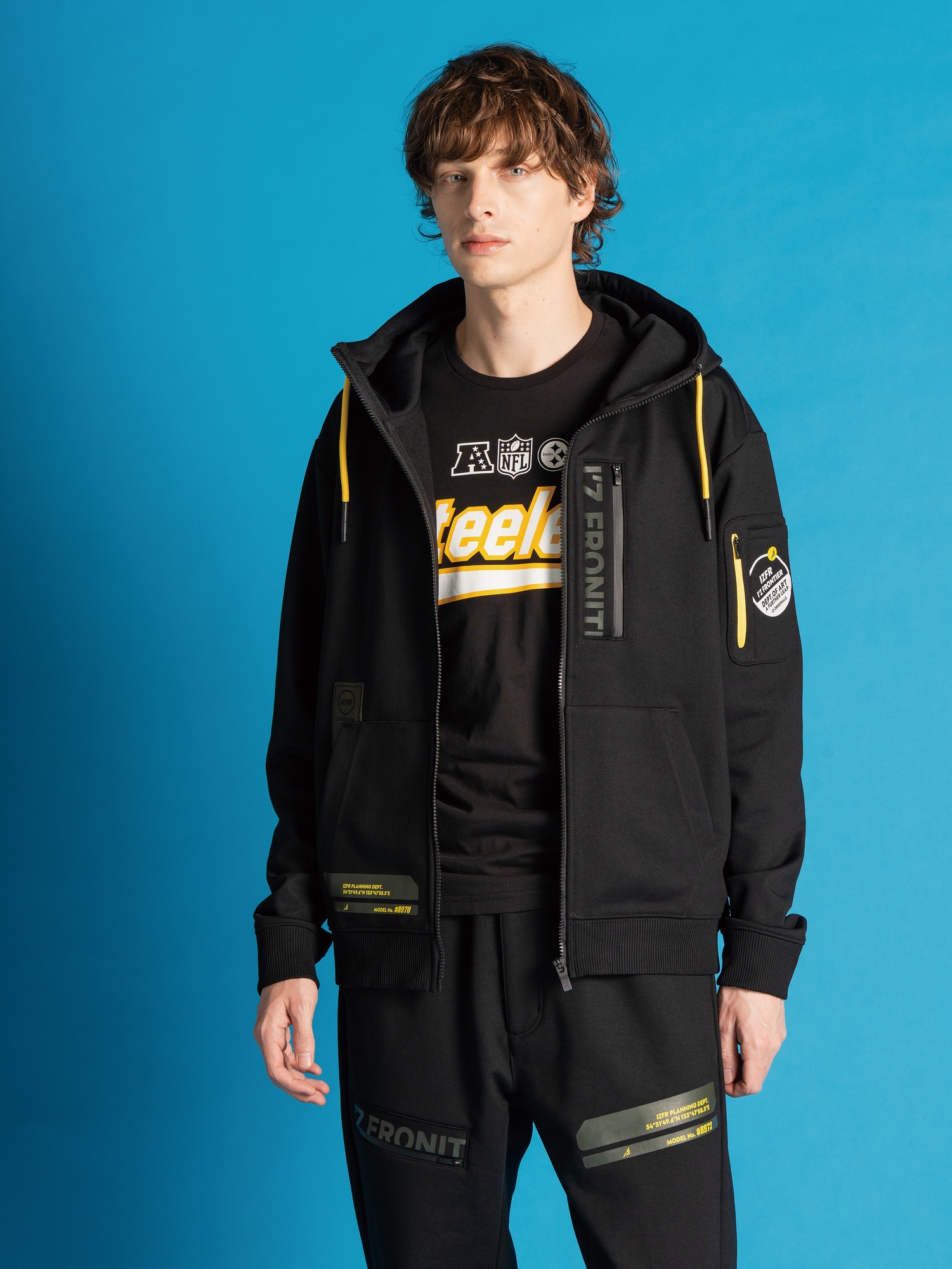 I'Z FRONTIER STERTCH ACTIVE FULL ZIP HOODIE #8970 ブラック