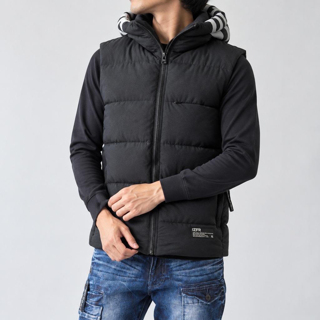 I'Z FRONTIER ALUMINUM STRETCH VEST PARKA #9569 ブラック