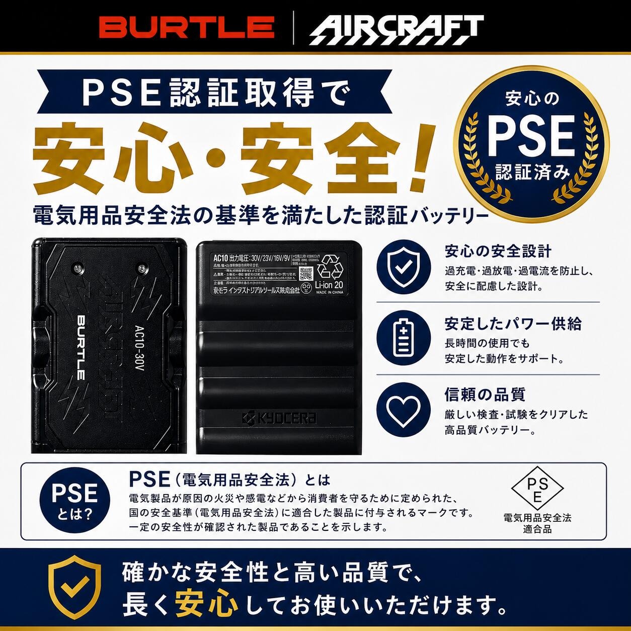 BURTLE リチウムイオンバッテリー AC10