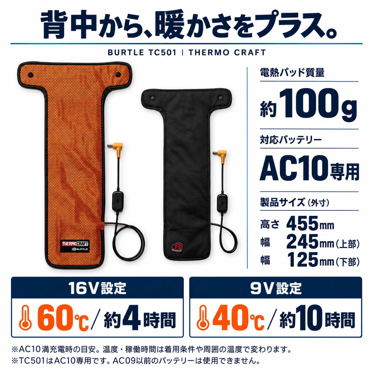 BURTLE 電熱パッド サーモベスト 2点セット（TC501・3274）バートル